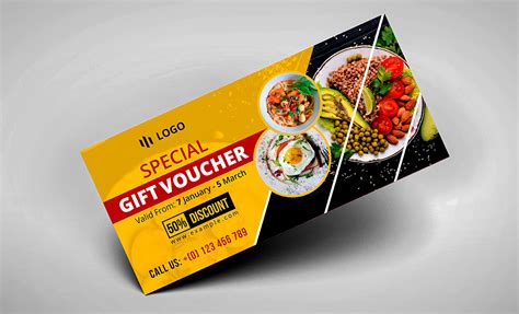 Food-Restaurant Gift Voucher Template on Behance