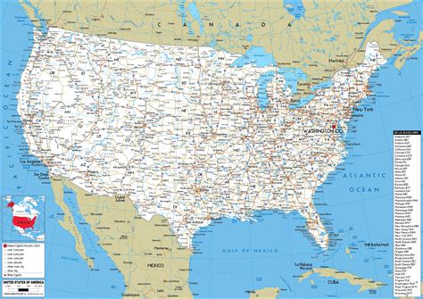 United States Map (Road) - Worldometer