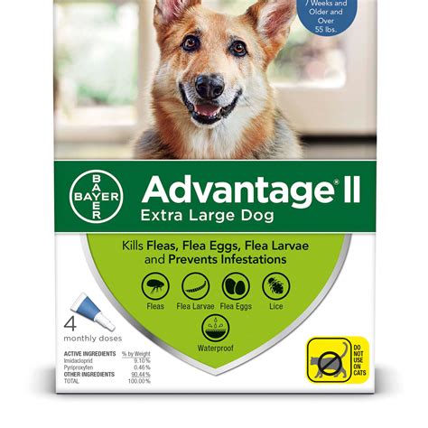 Advantage II Once-A-Month Topical Extra Large Dog Flea Treatment, 4 mo., Over 55 lbs. | Petco