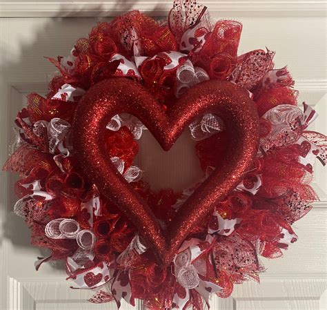 Valentines Day Wreath Heart Wreath Valentines Heart Wreath - Etsy