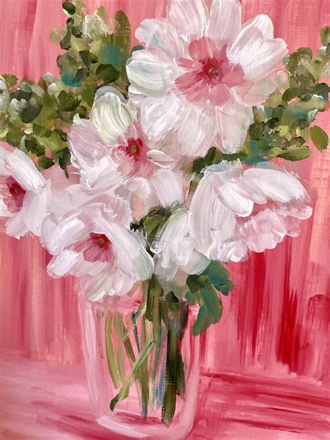 STUNNING ORIGINAL VASE OF FLOWERS OIL PAINTING - Angela Jayne