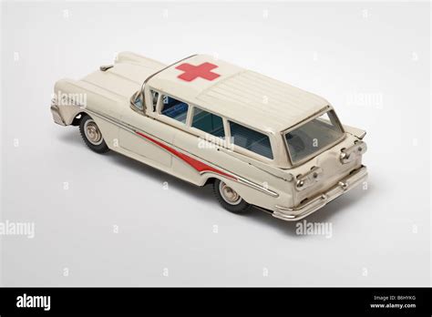 Vintage french made metallic toy ambulance Stock Photo - Alamy