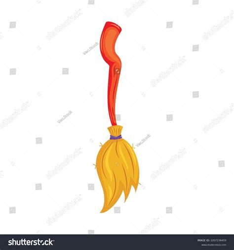 Cartoon Witch Broom On White Background Stock Vector (Royalty Free) 2207236459 | Shutterstock