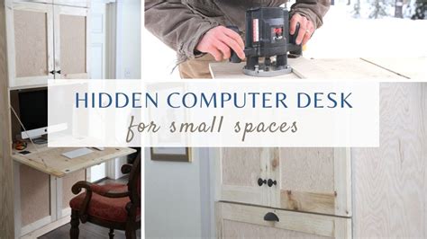 DIY Computer Cabinet: Hidden Computer Desk for Small Spaces - YouTube