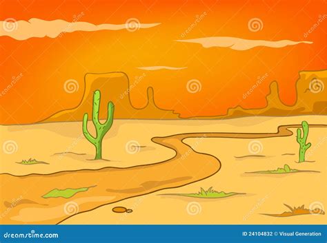 Cartoon Nature Landscape Desert Stock Photography - Image: 24104832