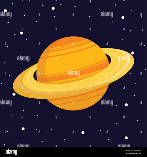 Saturn Planet in Dark Space. Vector, Cartoon Illustration of Planet Saturn Stock Vector Image ...