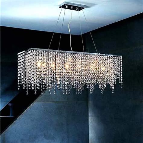 Modern Linear Rectangular Island Dining Room Crystal Chandelier Lighting Fixture By TomDa-in ...