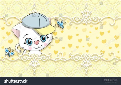 3d Wallpaper Cute Baby Background Kitten Stock Illustration 1251940231 | Shutterstock