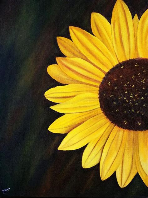 Easy Sunflower Painting On Canvas - SUNFLOWER