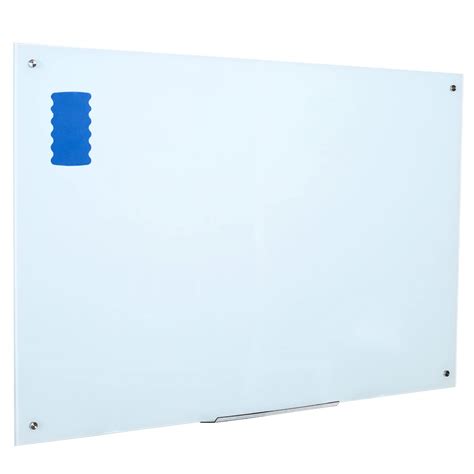 Buy DexBoard Glass Whiteboard Frameless Tempered Glass Dry Erase Board with Marker Tray for ...