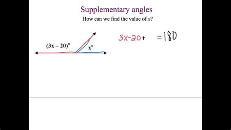 Supplementary Angles With Algebra