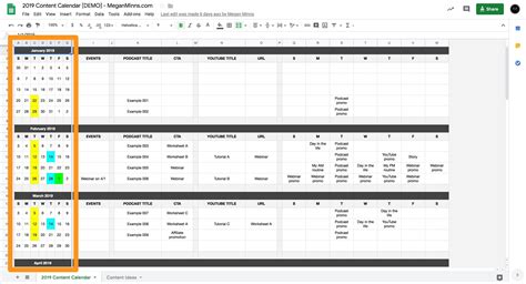 How to Create a Content Calendar Using Google Sheets — Simplify with Megan