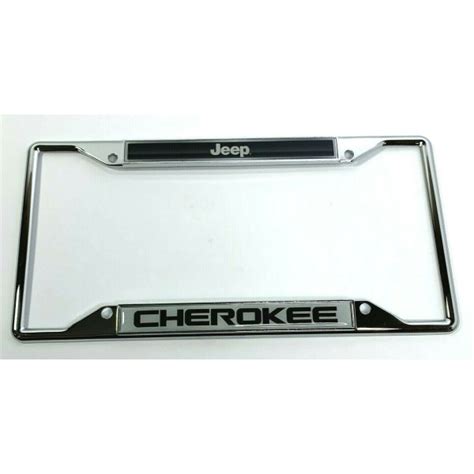 Jeep Cherokee License Plate Frame - Chrome w/ Black