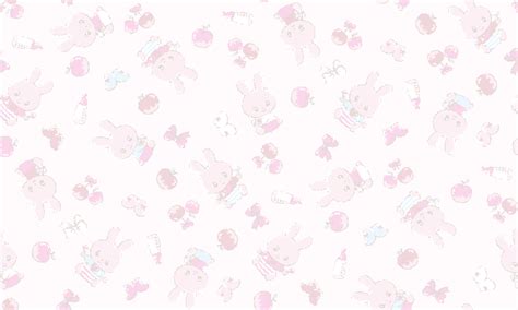 Kawaii Bunny Pink Background