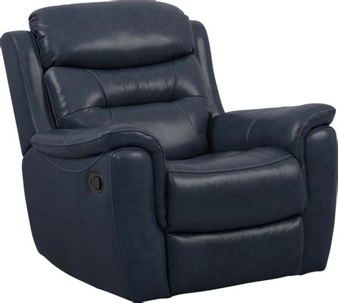 Sabella Navy Leather Glider Recliner - Rooms To Go