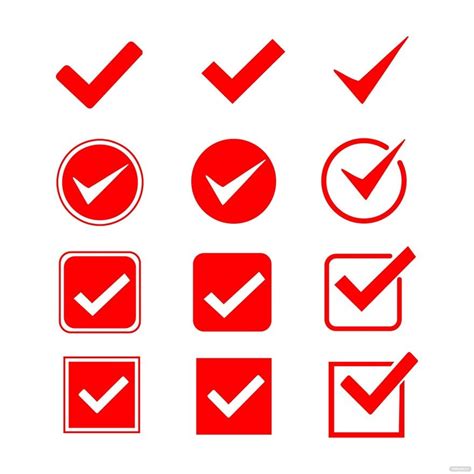 Red Checkmark Vector in Illustrator, SVG, JPG, EPS, PNG - Download | Template.net