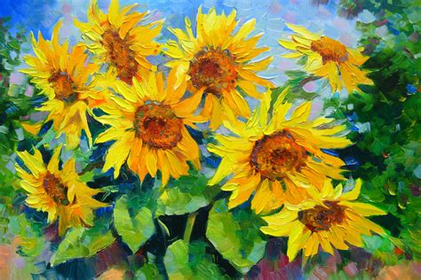 Sunflowers, Painting by Vladimir | Artmajeur