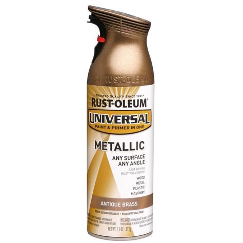 Rust-Oleum Universal 11 oz. All Surface Metallic Antique Brass Spray Paint and Primer in One (6 ...