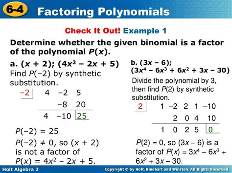 3.2 factoring polynomials