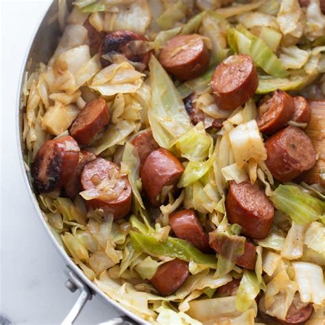 Keto/Low Carb Smoked Sausage & Cabbage One Skillet Meal