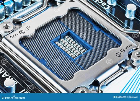 CPU Socket On Motherboard Royalty Free Stock Photo - Image: 26956255