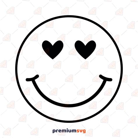 Heart Eyes Smiley Face SVG, Heart Eyes Emoji SVG Instant Download | PremiumSVG