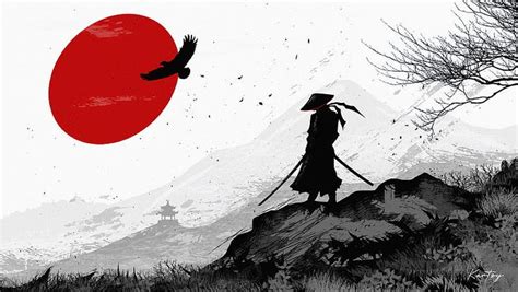 samurai, warrior, silhouette, art, black and white, HD wallpaper | Ilustración de samurai ...