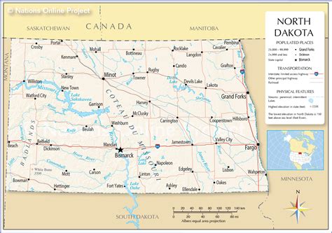 Nd State Map With Cities - Washington Map State