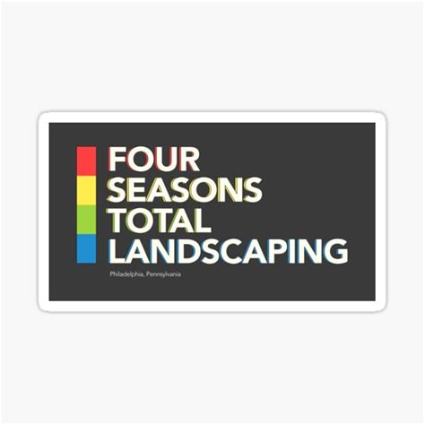 "FOUR SEASONS TOTAL LANDSCAPING • Bar Logo" Sticker for Sale by ThreeLeggedDane | Redbubble