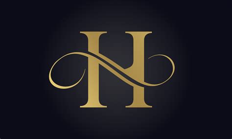 Luxury Letter H Logo Template In Gold Color. Initial Luxury H Letter Logo Design. Beautiful ...