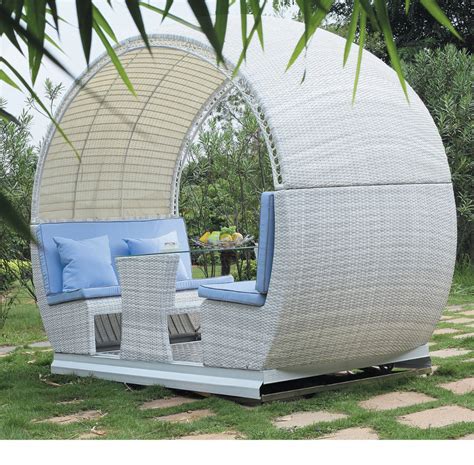 2015 high class Garden round gazebo swing rattan tent hotel outdoor Pavilion ST06-in Garden Sets ...