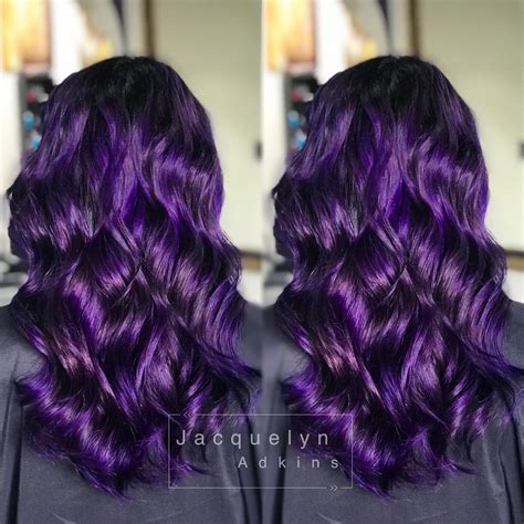 Follow my Instagram: unevneib Dark hair violet hair violet balayage purple hair deep purple hair ...