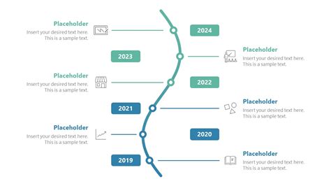 Curved Vertical Timeline Design for PowerPoint - SlideModel