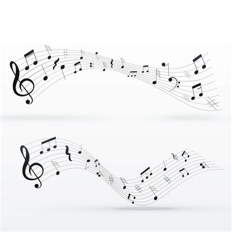 Free Vector | Musical notes wave background design