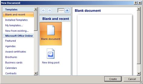 MS Word 2007: Create a template from a blank document