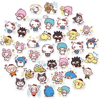 40 pcs Cute Sanrio Cartoon Waterproof Stickers For Scrapbook/Notebook | Shopee Singapore