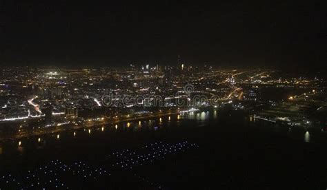 Aerial Night View of Dubai City United Arab Emirates Stock Image - Image of attractive, darkness ...