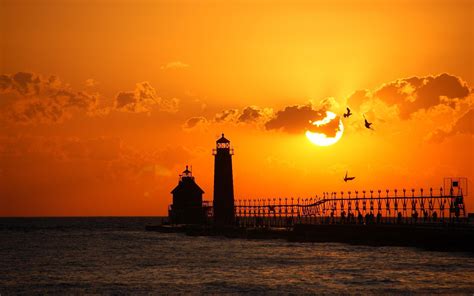 Winter Sunset Lighthouse Wallpapers - Wallpaper Cave