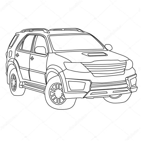 Suv car outline vector — Stock Vector © attaphongw #21777155