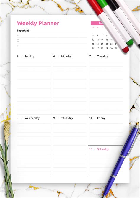 Printable Weekly Planner Pages