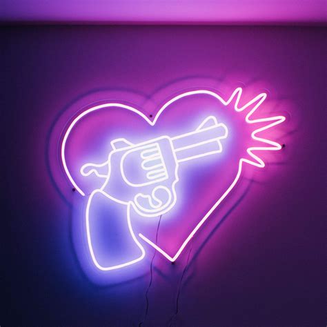 Neon Blue Gun Aesthetic Wallpaper