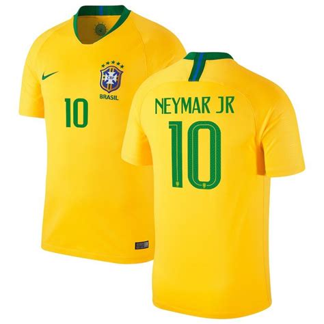 Neymar Santos Brazil National Team Nike 2018 Home Replica Stadium Player Jersey - Gold | Custom ...