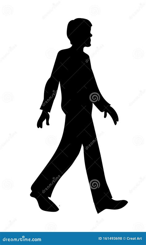 Man Walking Vector Silhouette.Walking Man Illustration Stock Vector - Illustration of sketch ...