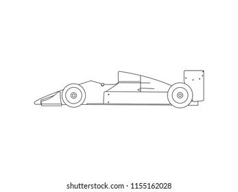 Classic Race Car Side View Line Stock Vector (Royalty Free) 1155162028 | Shutterstock