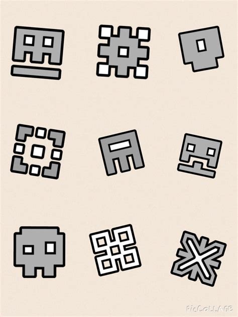 {Geometry Dash} Icons of Levels 1-9 by Crashfab on DeviantArt