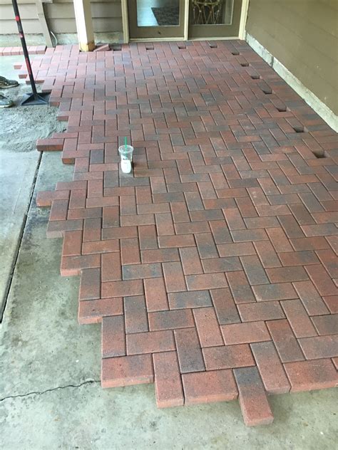 DIY Herringbone Red Brick Pavers Red Brick Pavers, Brick Path, Patio Flooring, Brick Flooring ...