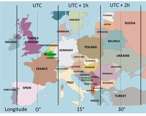 Time Zone Map Europe - Map Of Central America