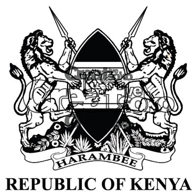 Kenya coat of arms black and white logo