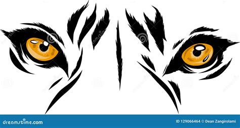 Vector Illustration Tiger Eyes Mascot Graphic in White Background Stock Vector - Illustration of ...