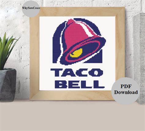 Taco Bell Cross Stitch PDF Taco Bell-logo Cross Stitch 90s Cross Stitch Pdf-funny Cross Stitch ...